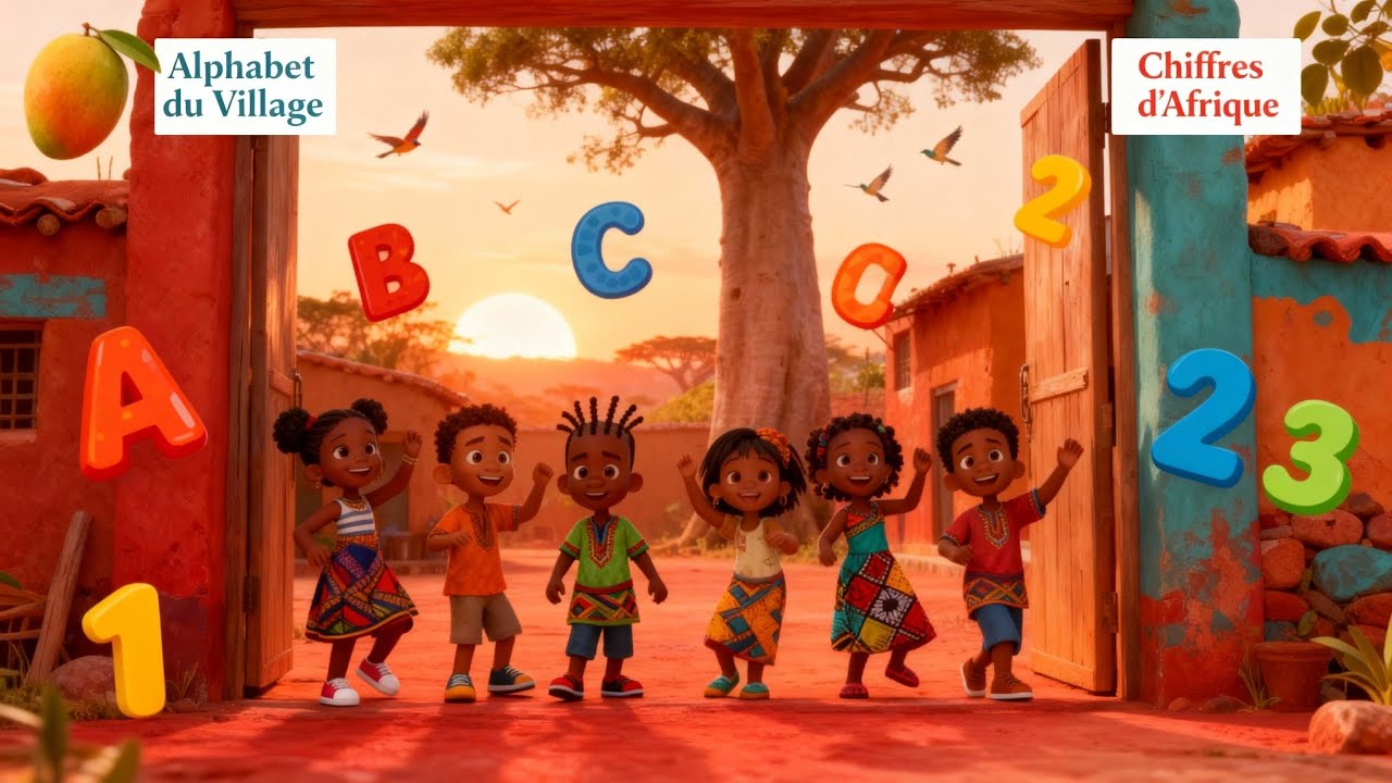  COMPTINE Africaine - Les lettres et Chiffres du Village d’Afrique