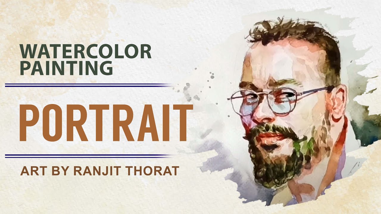 Portrait Nitin Dhiwar | Watercolor Portrait Painting | Portrait | Artist Ranjit Thorat