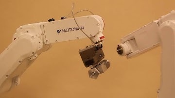 Different synchronous movement of two robots