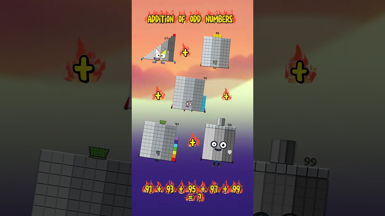 Number blocks addition up to 5 odd numbers #numberblocks #mathforkids #learntocount #addition #short 