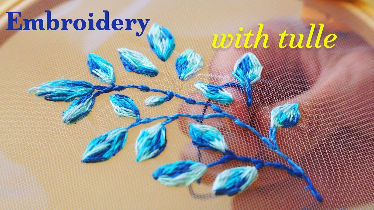 How to embroider on tulle - Full embroidery process 