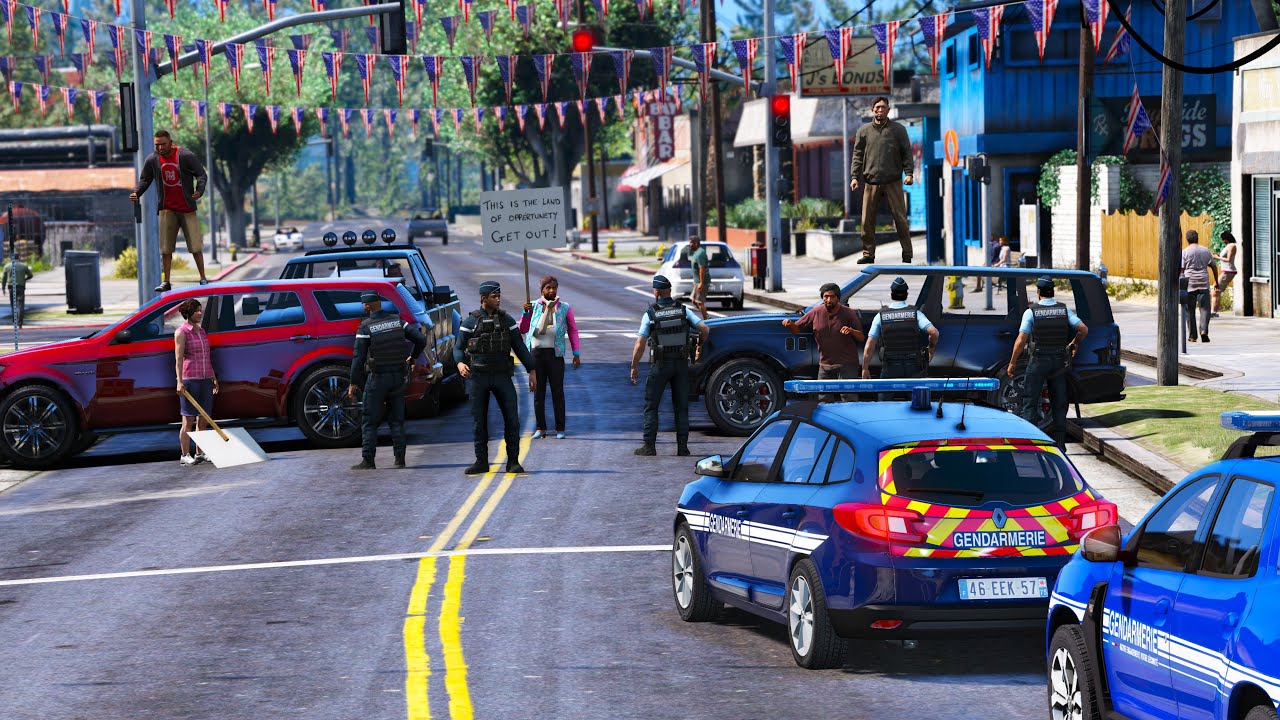 [GTA 5] DES MANIFESTANTS BLOQUENT LA RUE ILLÉGALLEMENT | LSPDFR #1073