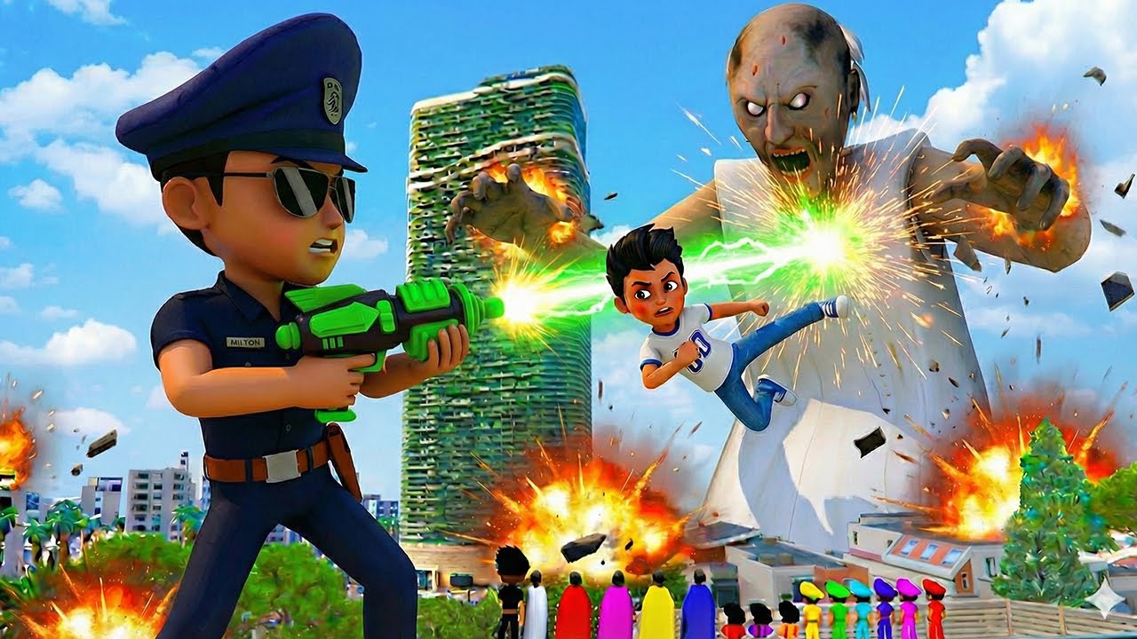 Little Singham KICKO Found 5 SPIDERMAN  WITH 1000 Granny Attacking Shinchan Little Singham #10