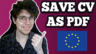 How To Save Europass CV As PDF (2025)