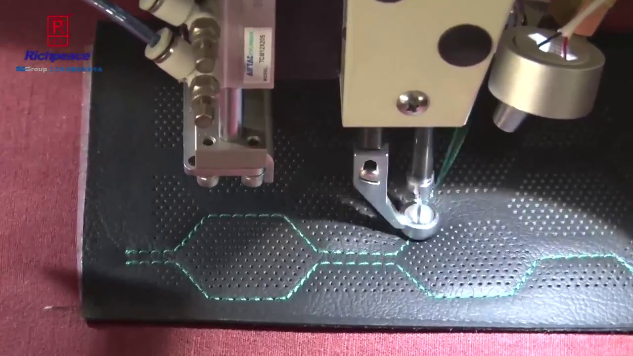 Sewing car seat covers with automatic sewing+perforation machine