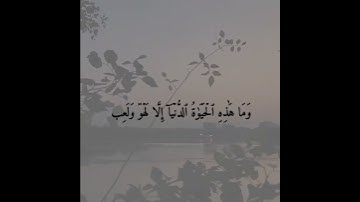 وَمَا هَٰذِهِ ٱلۡحَيَوٰةُ ٱلدُّنۡيَآ إِلَّا لَهۡوٞ وَلَعِبٞۚ #سورة_العنكبوت