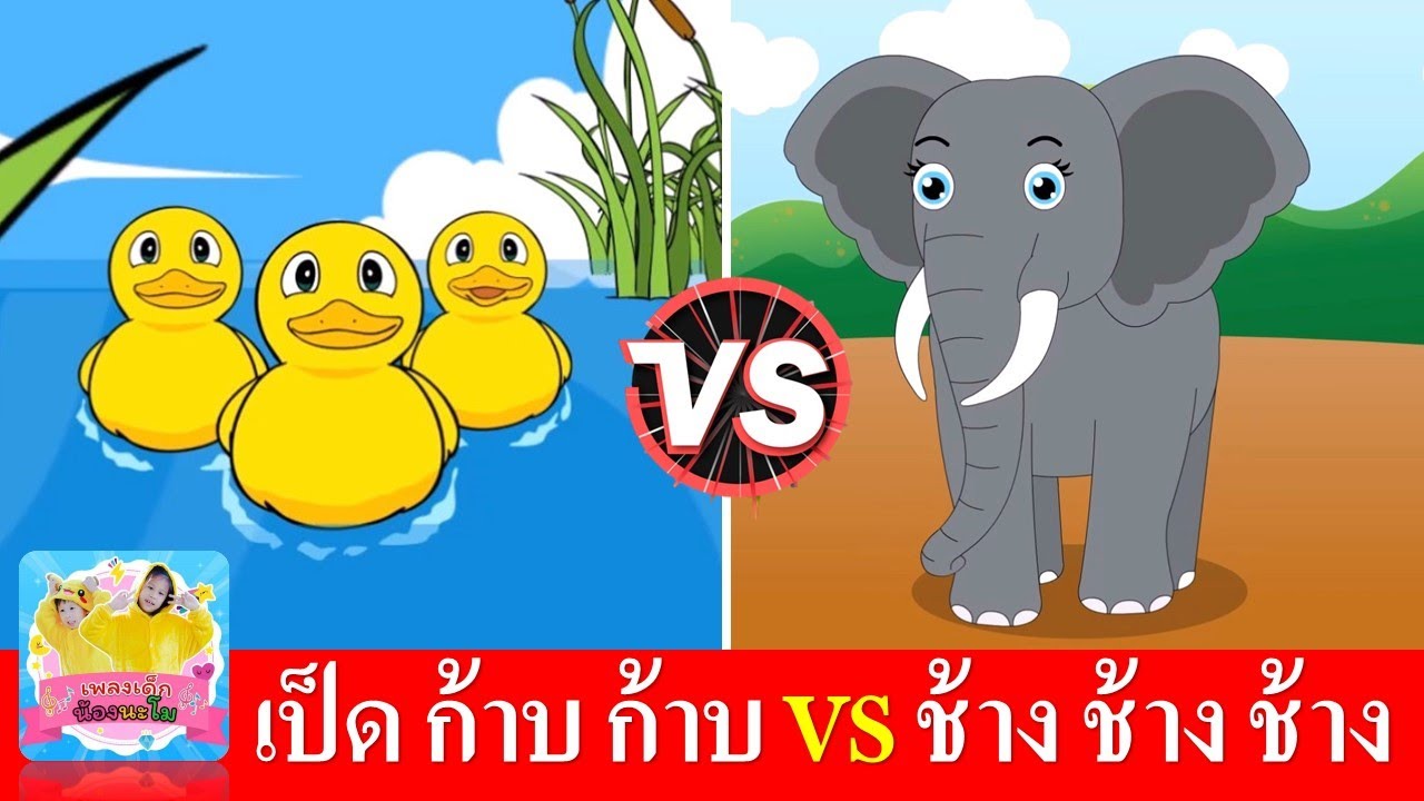 เพลงเป็ด vs เพลงช้าง | เพลงเด็กในตำนานเรียนรู้เรื่องสัตว์ | เป็ดอาบน้ำในคลอง | ช้าง ช้าง ช้าง