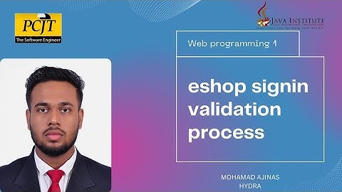 eshop signing validation process | Java Institute | Mohamad Ajinas | HYDRA