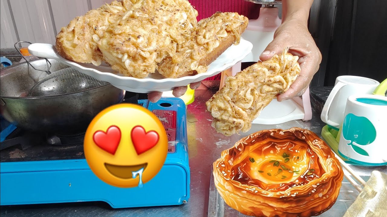 Bread Fried with Flour and Baby fish