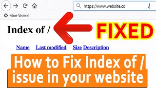How to Fix 'Index of /' issue while opening the website?