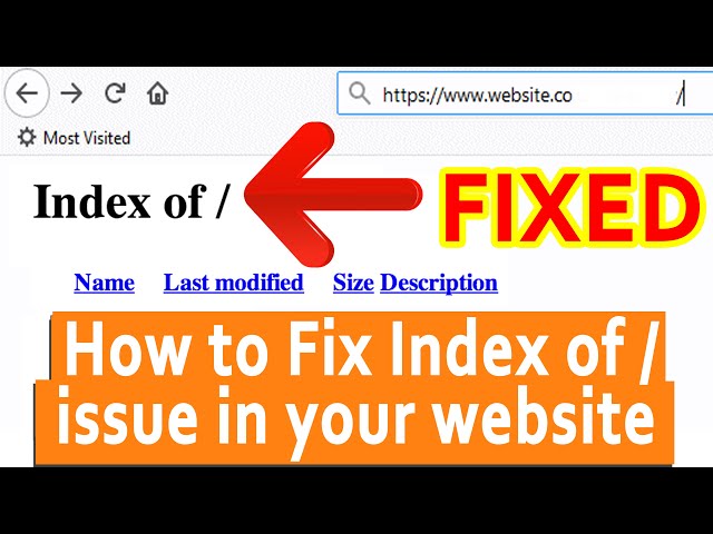 How to Fix 'Index of /' issue while opening the website? class=