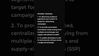 What is the primary purpose of a demand-side platform (DSP)?