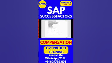 SAP SuccessFactors Compensation Training Online Tutorial Class 54 2025 #sapsuccessfactorstraining