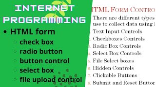 Internet Programming|Anna University Syllabus|HTML input tag|HTML form control in Tamil|input tag