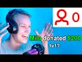 Donating to Small Streamers After I Beat Them in a 1v1...