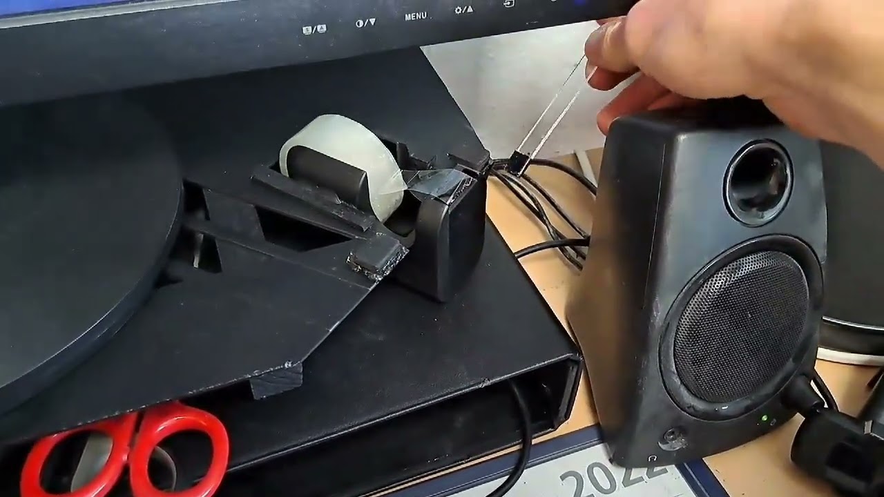 Tesaabroller in Funktion