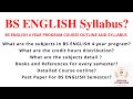 Bs english 4 year program course outline and syllabus bs english 4 year program subjects guide pdf