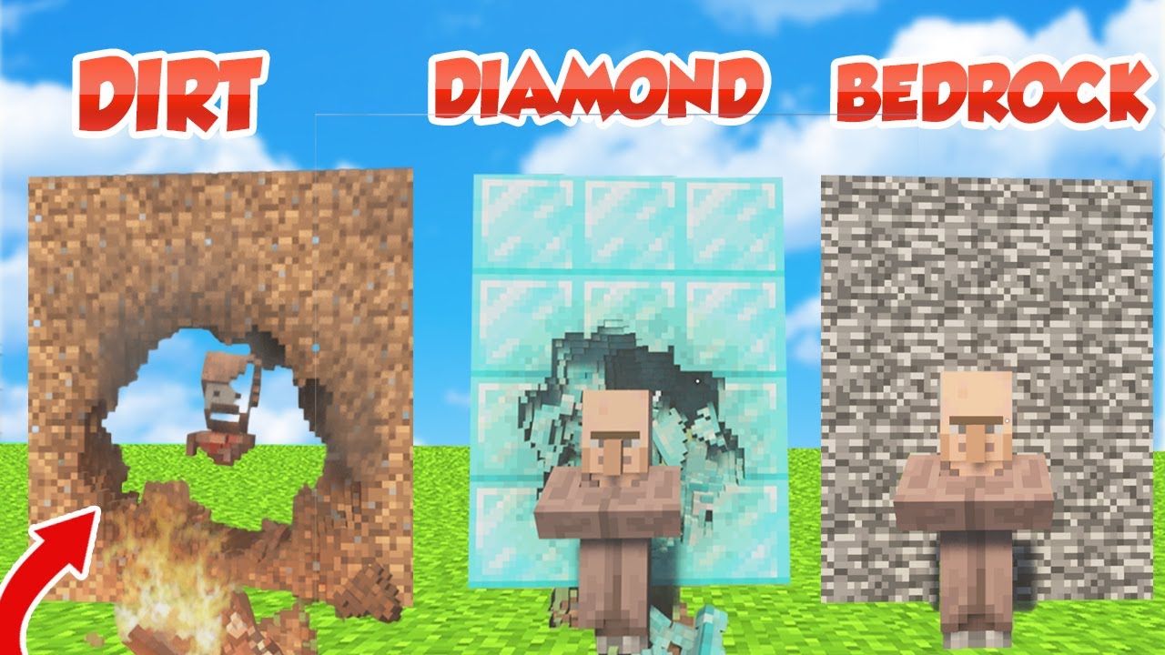 KITA TES BLOCK BLOCK TERKUAT MINECRAFT REALISTIC BUAT SIKSA VILLAGER !!!