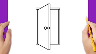 كيفية رسم باب مفتوح
