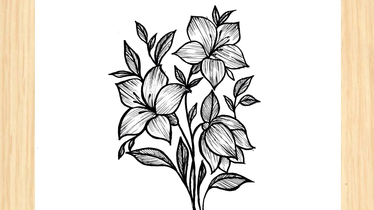 How to Draw Beautiful Flowers | Easy Flower Drawing Tutorial for ...