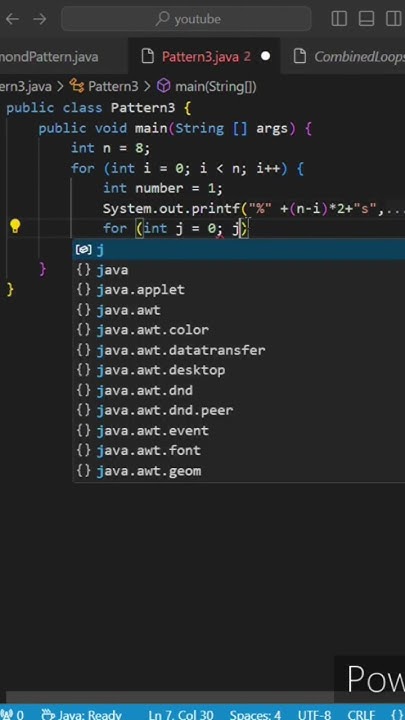 "Java Pattern Program | Learn to Code Efficiently | #shorts # ...