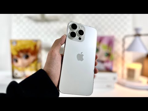 iPhone 15 Pro Max white titanium unboxing 📦 (aesthetic unboxing) accessories plus camera test