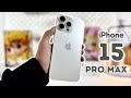 Iphone 15 pro max white titanium unboxing  aesthetic unboxing accessories plus camera test