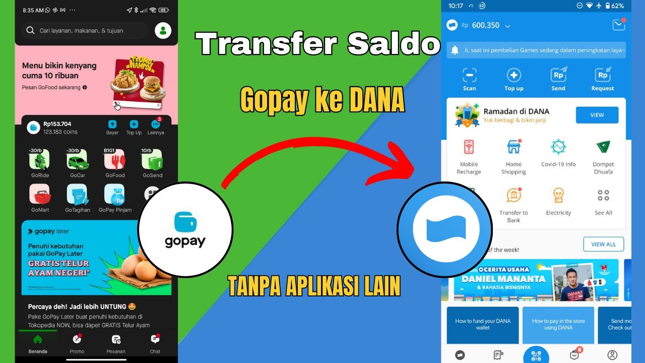 Cara Transfer Saldo Gopay ke DANA Topup DANA dari GOPAY YouTube
