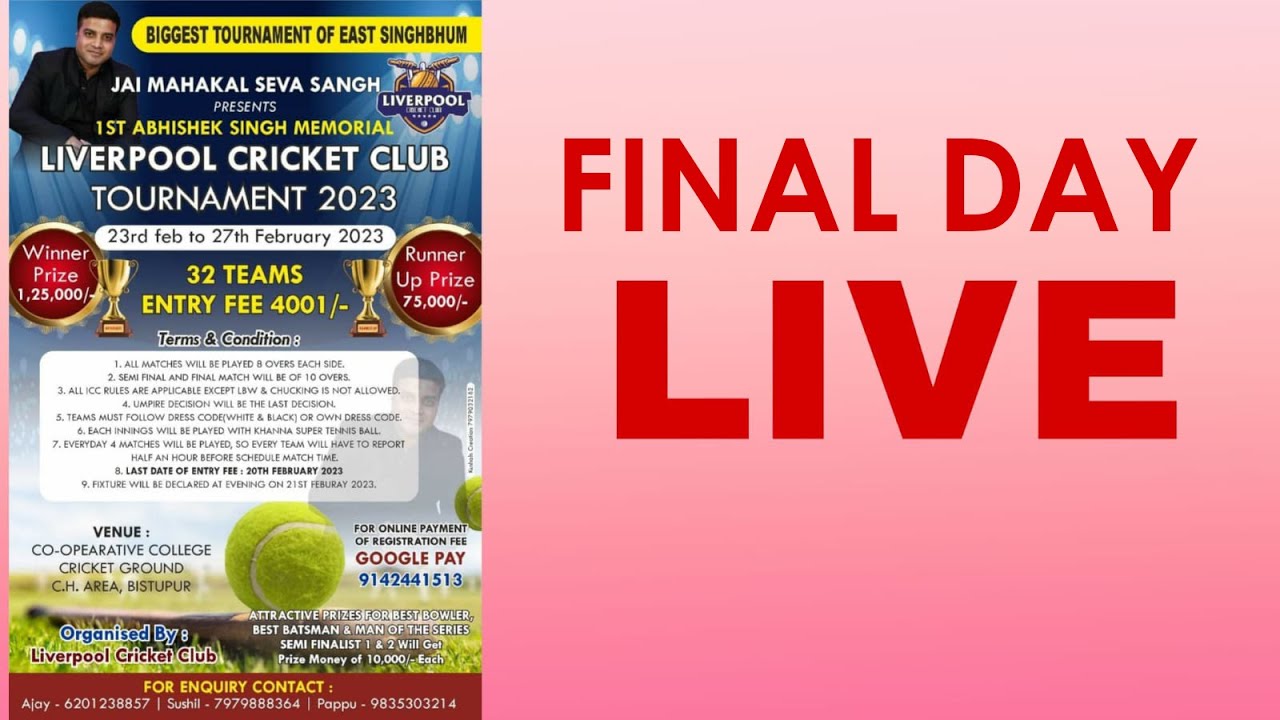 LIVERPOOL CRICKET CLUB TOURNAMENT 2023 FINAL DAY LIVE YouTube