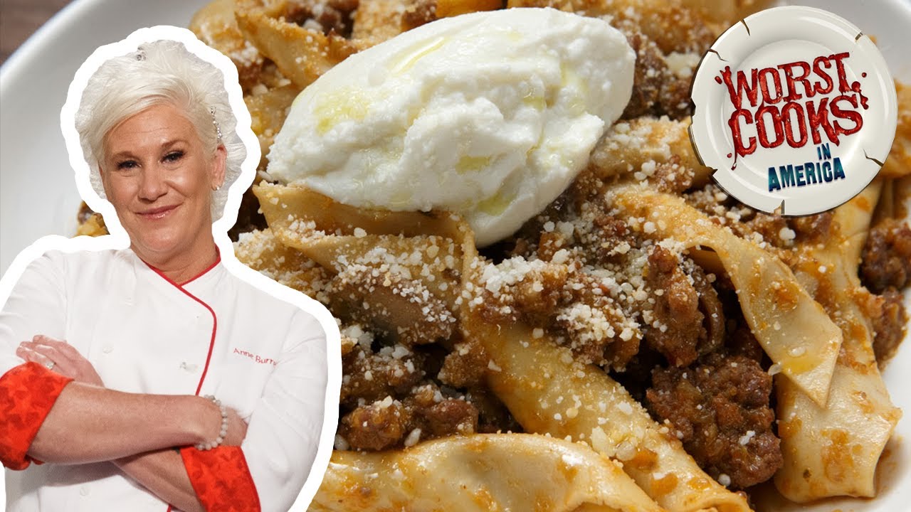 Anne Burrell's Pasta with Sausage and Mushroom Ragu Worst Cooks in