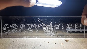 reverse engraved acrylic w/backlight - preview for the Crazy Fish