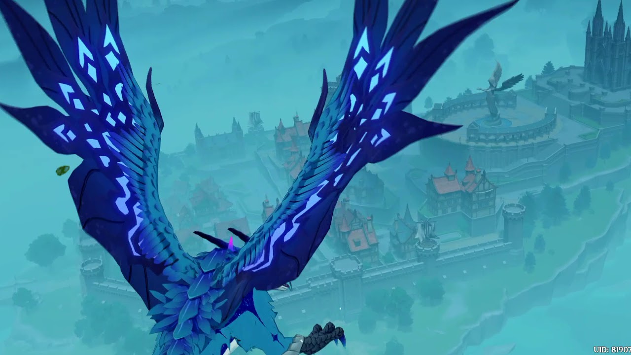 Genshin Impact Dragon Blue dragaon scene YouTube