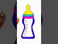 How to Draw a Cute Milk Bottle 🍼 | Easy &amp; Simple Drawing for Kids #shorts #milkbottle #kids #how