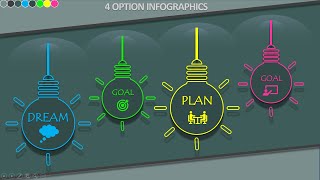 PowerPoint animation 4 steps infographic slide design  |PowerPoint Presentation | animation,