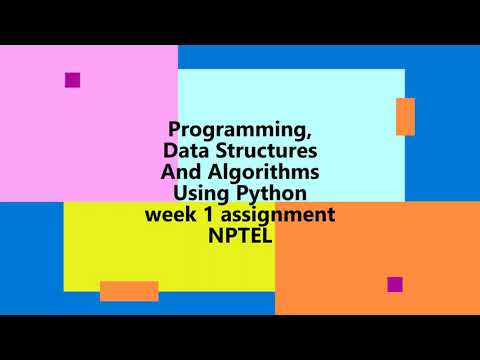 Programming, Data Structures And Algorithms Using Python week 1 assignment solution 2022 NPTEL