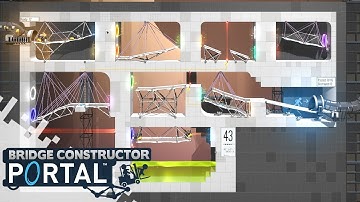 BRIDGE CONSTRUCTOR PORTAL - Level 40 to 43! (Gameplay)