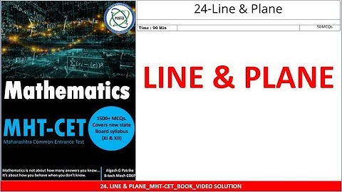 24 LINE & PLANE ASSIGNMENT VID SOL l MHT-CET l IMPULSE BATCH l SAINI SIR