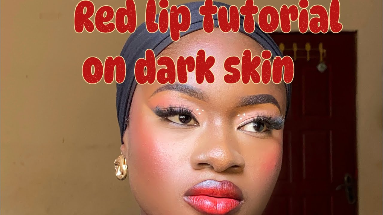 Red lip tutorial on dark skin - YouTube