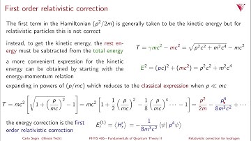 7.03 The hydrogen relativistic correction