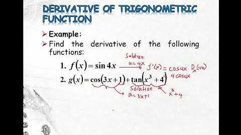 DERIVATIVES OF TRANSCENDENTAL FUNCTIONS: TRIGONOMETRIC FUNCTIONS - PART 1 (Examples 1 & 2)