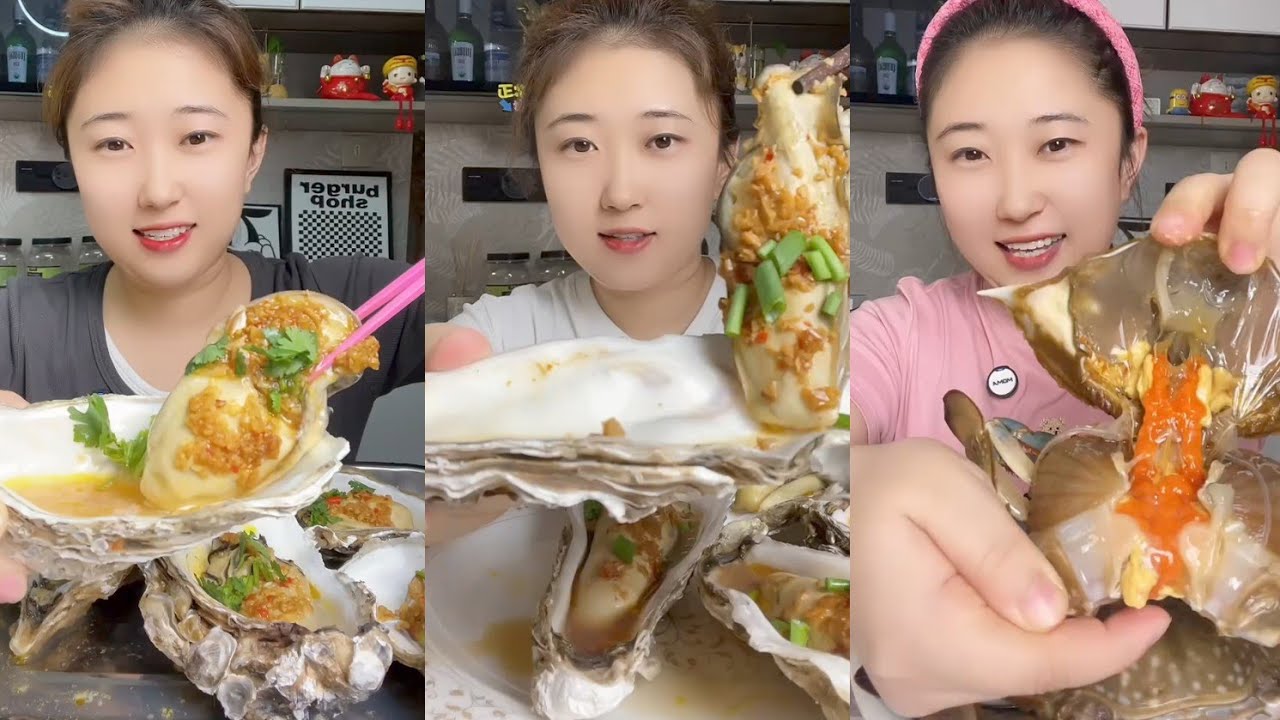 Asmar challenge Eating Seafood 🦞🦞 Shrimp 🍤🦐 Crap 🐙🦑 Squid (1Mukbang)#oysters #seafood #squid #shrimp