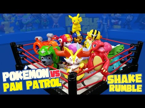 Pokemon Toys vs Paw Patrol Toys Shake Rumble Match  | K-City