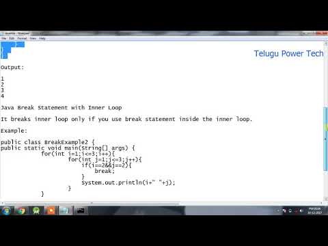 Java Break Statement Telugu