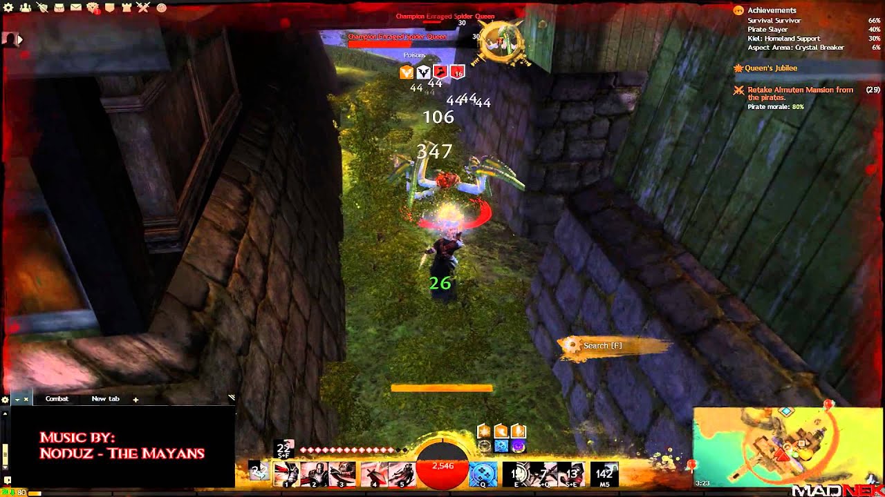 Guild Wars 2 - Condition Thief vs Champion Enraged Spider Queen solo