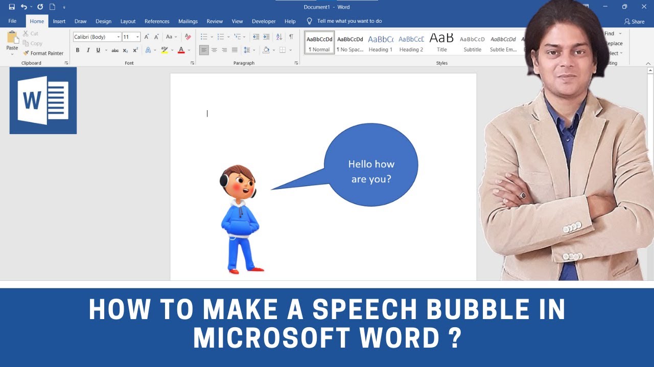 how to create speech bubble in word