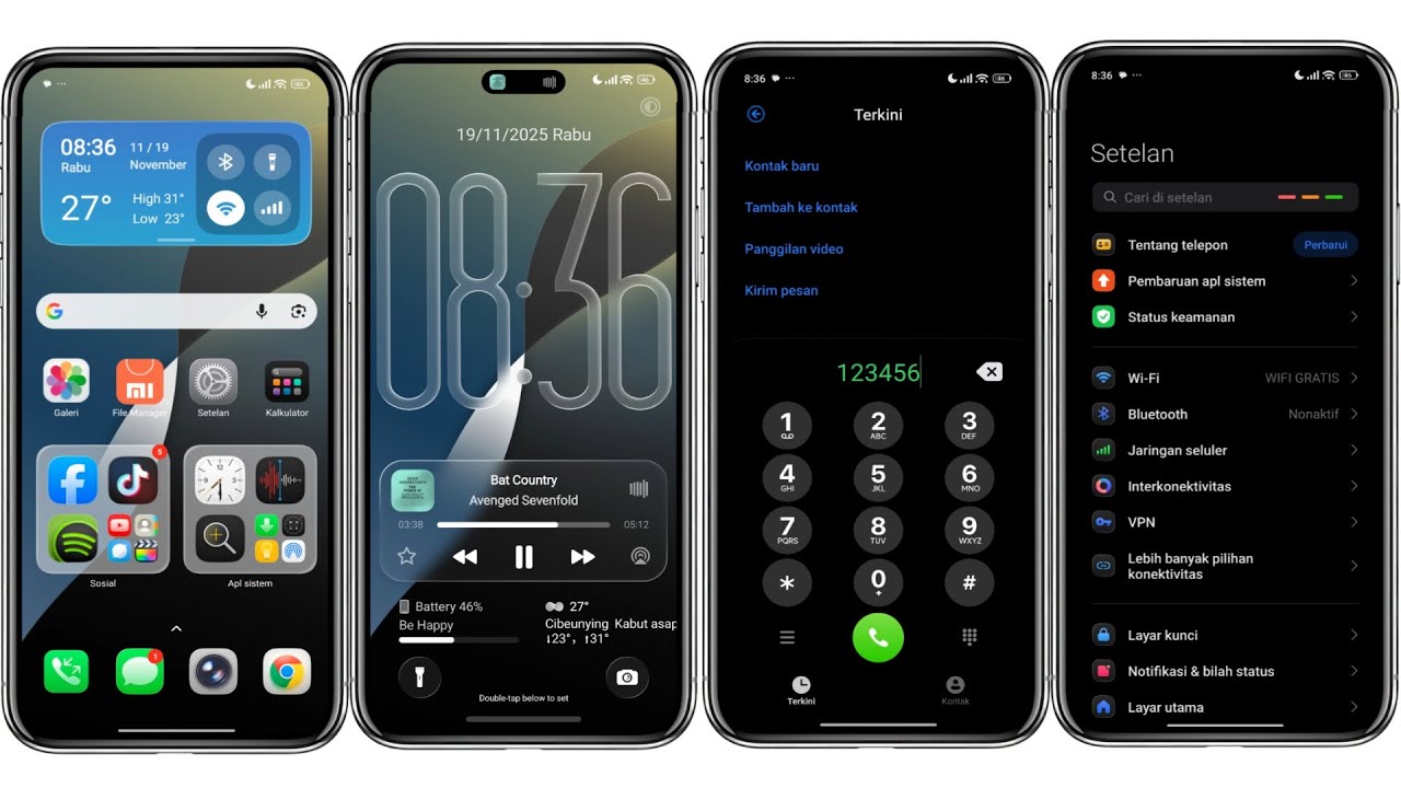 Dynamic Island !! Tema iPhone iOS 18 Terbaru Xiaomi HyperOS Tembus Akar