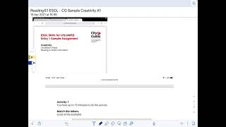 How To P Entry 1 Esol - Reading Activity 1 - Matching Letters