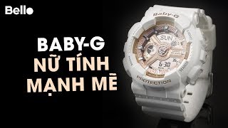 Casio Baby-G BA-110-7A1 tông trắng mặt vàng hồng!