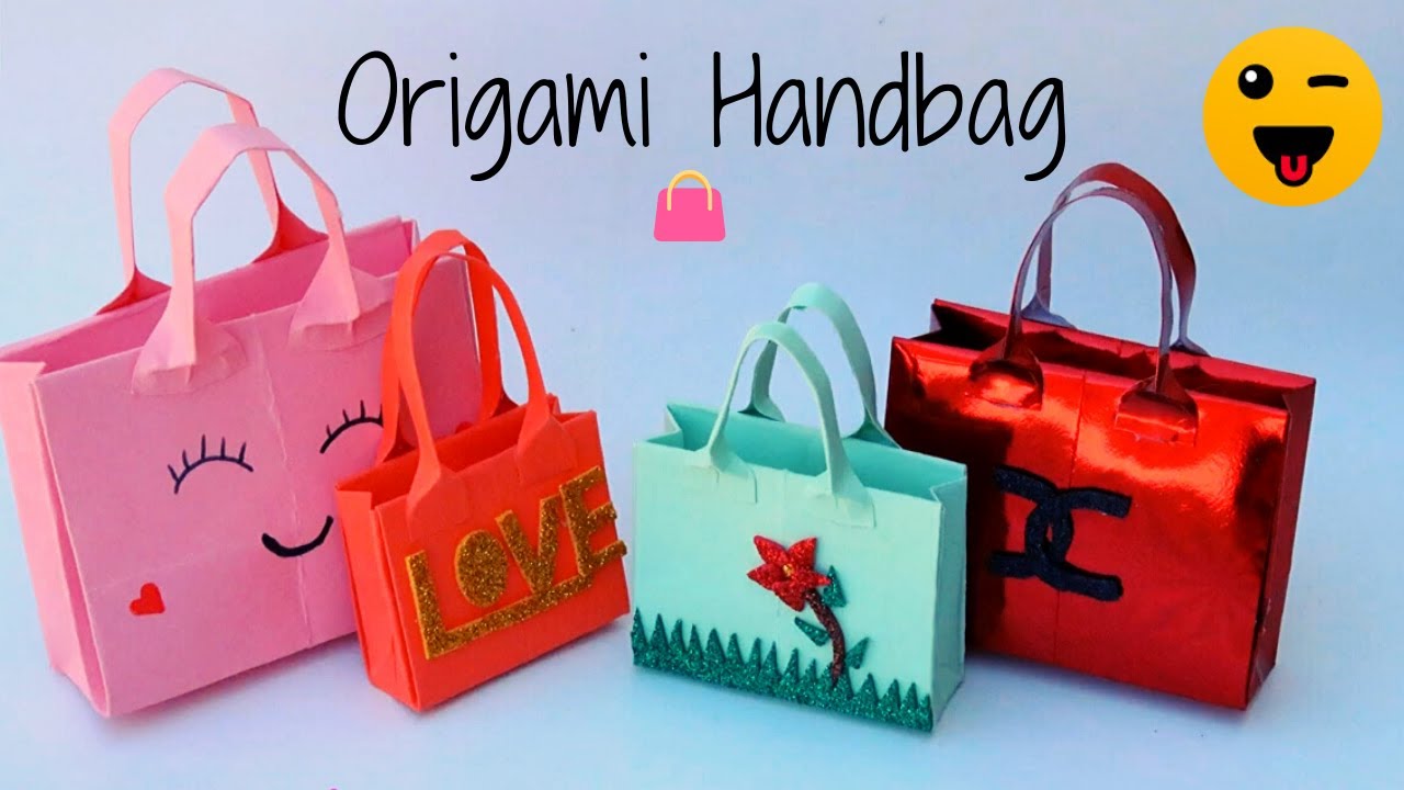 How To Make Paper Handbag? Origami Paper Bag Tutorial Step by Step EASY ...