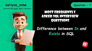 Difference between IN and EXISTS in SQL | Most Frequently Asked SQL Interview Questions |